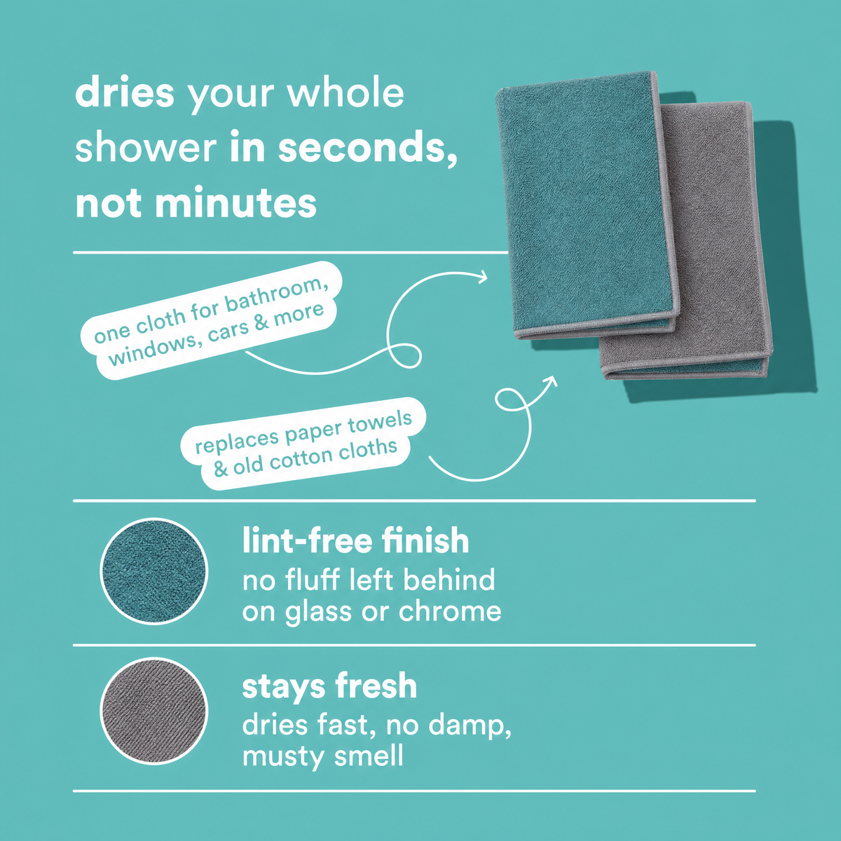 Two-Sided Microfiber Cloth XXL - Streak-Free Cleaning With Just Water