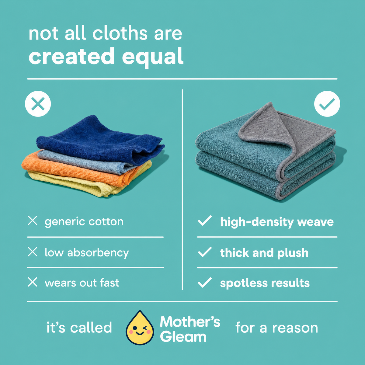 Two-Sided Microfiber Cloth XXL - Streak-Free Cleaning With Just Water
