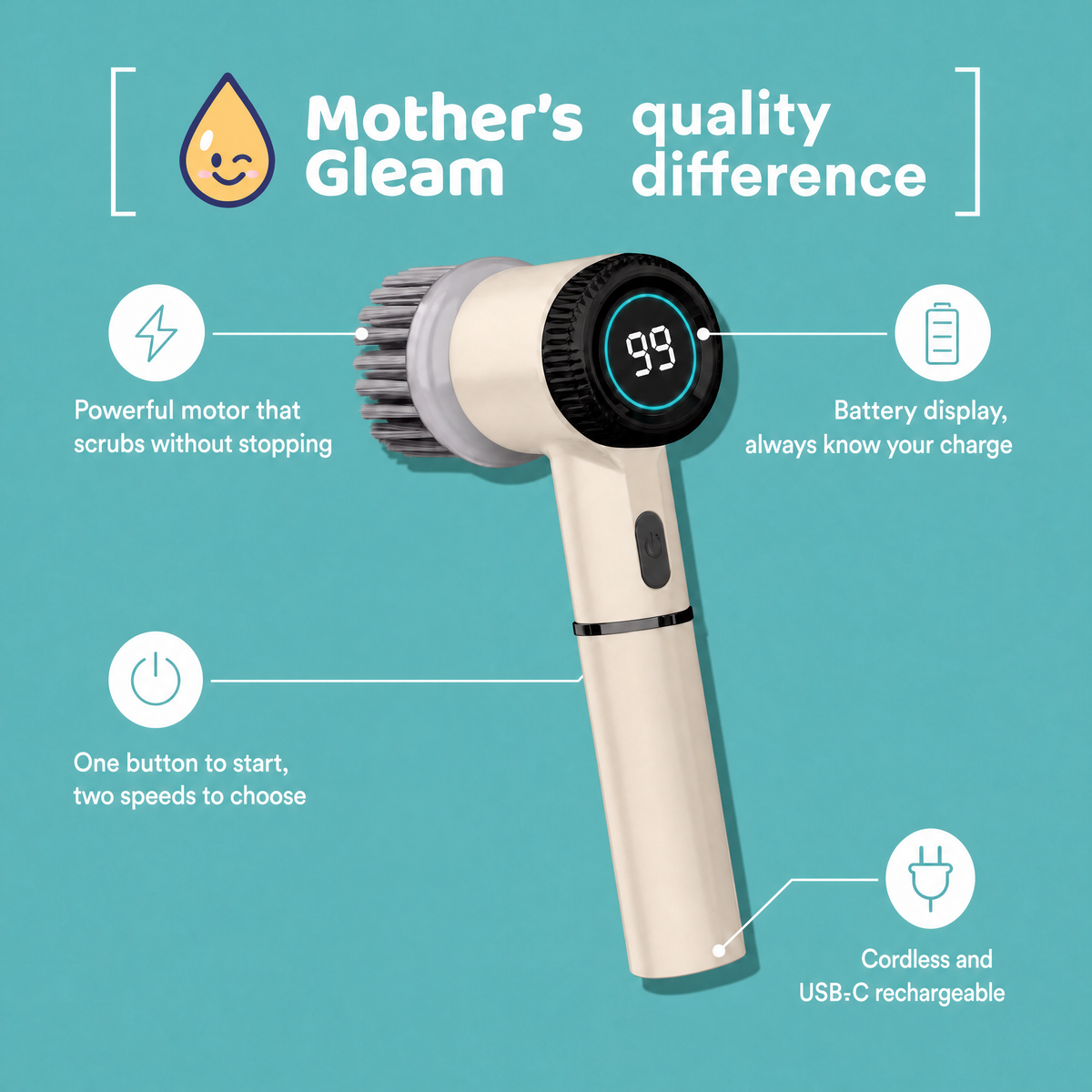 Cordless Electric Spin Scrubber